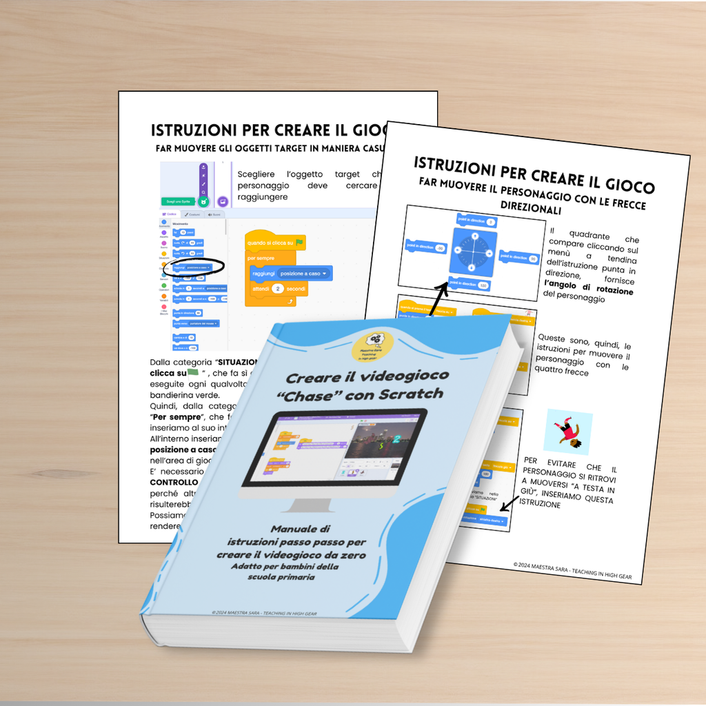 manuale creare gioco chase con scratch