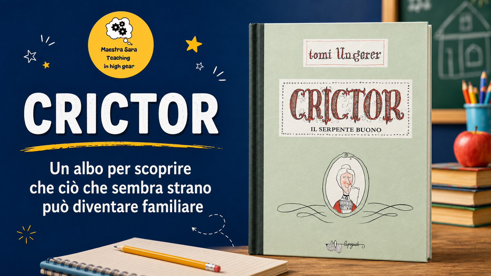 Copertina di Crictor il serpente buono di Tomi Ungerer, albo illustrato su diversità, appartenenza e inclusione