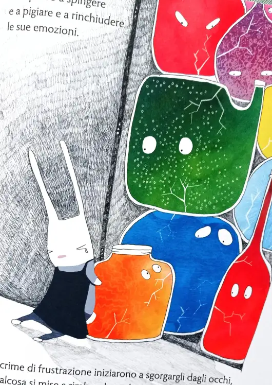 Una pagine dell'albo illustrato Un barattolo di emozioni di Deborah Marcero